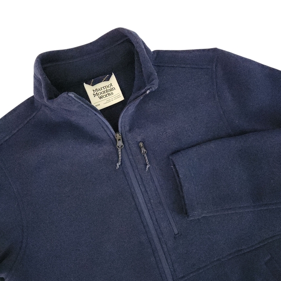 MARMOT MOUNTAIN WORKS Navy Fleece full-Zip Pullover m/m - Picture 2 of 10